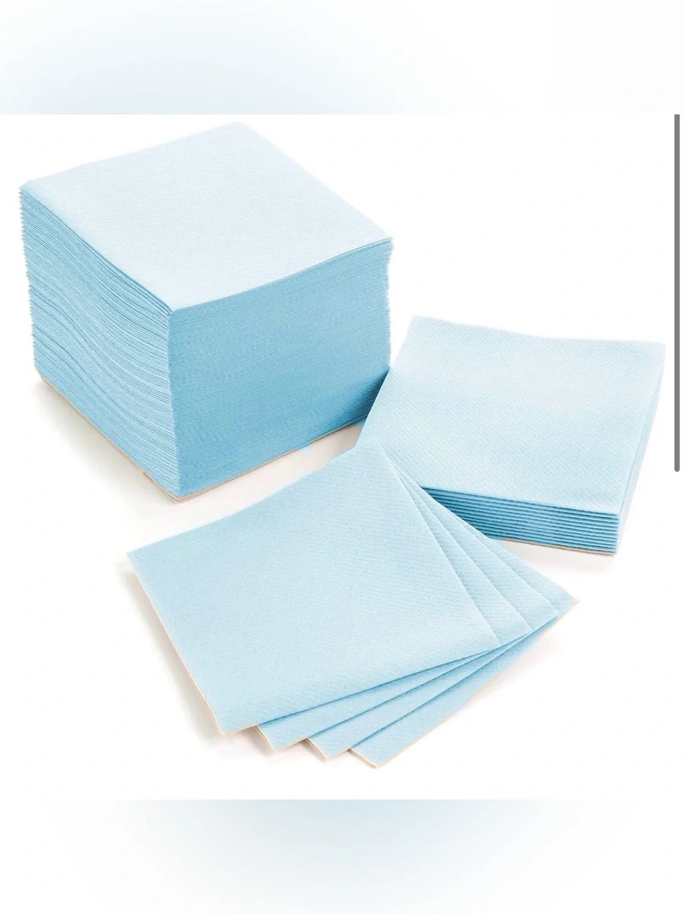 160 Light Blue Party Beverage Napkins - Disposable Cocktail Napkins